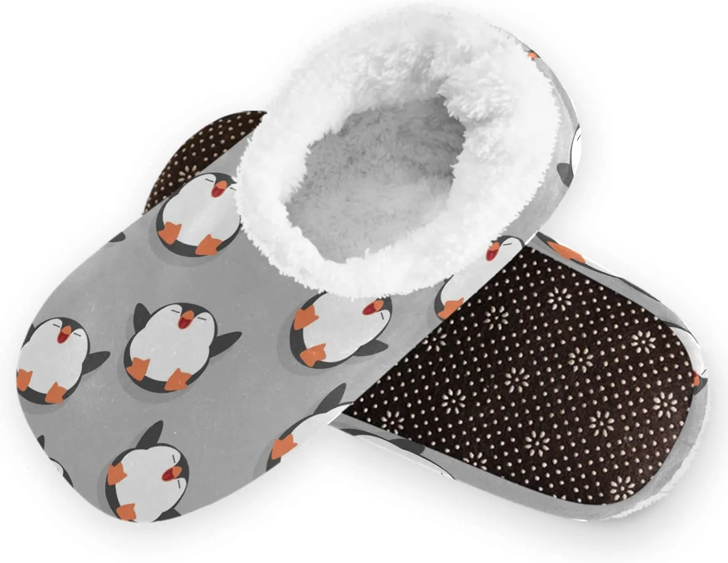Naanle Women's Winter Memory Foam Slippers, Grey, Size 5-6, Closed Toe, No Heel, Medium Width, Solid Pattern, Fuzzy Fleece Lining, Anti-Slip Rubber Sole