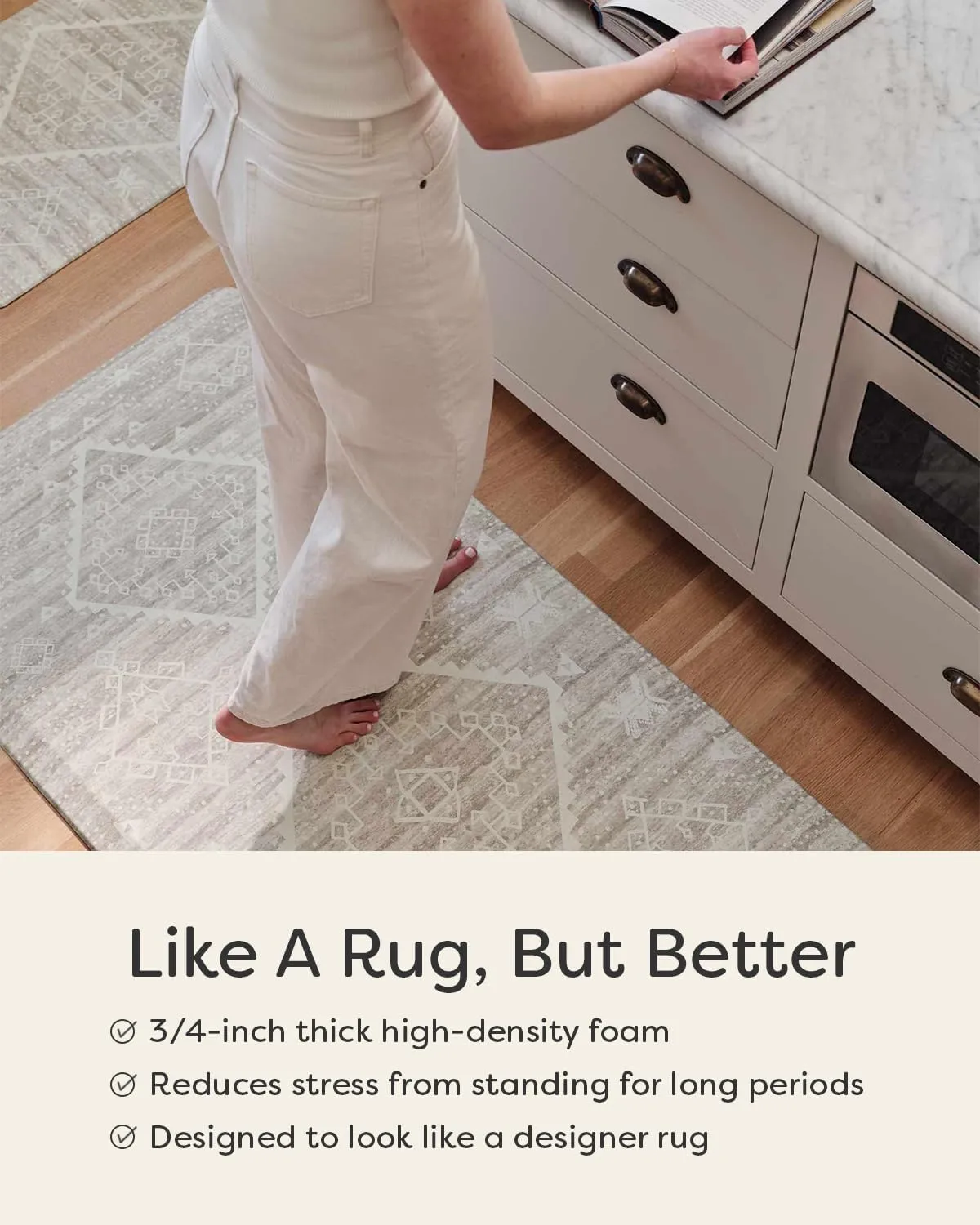 Nama Standing Mat – Anti-Fatigue Cushioned Kitchen Mats for Floor | Ergonomic Bounce-Back Foam Kitchen Mats | Anti-Fatigue Mats for Kitchen & Standing | Minerals Quartz | 22" x 36"
