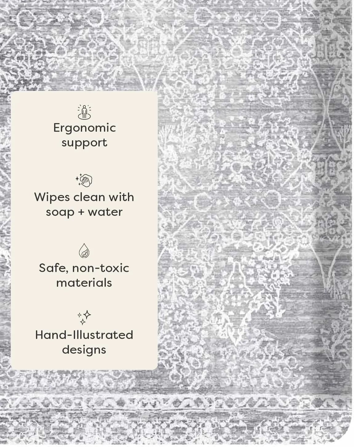 Nama Standing Mat – Anti-Fatigue Cushioned Kitchen Mats for Floor | Ergonomic Bounce-Back Foam Kitchen Mats | Anti-Fatigue Mats for Kitchen & Standing | Minerals Quartz | 22" x 36"