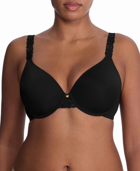 NATORI Women's Body Double Lace Trim Full-Fit Bra (Black, 36D)