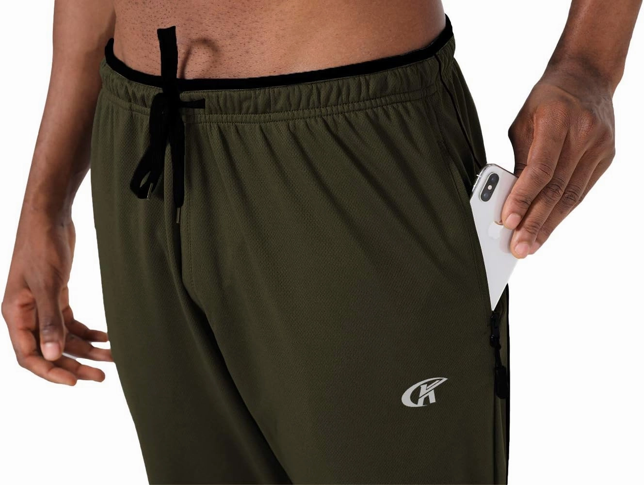 NEIKU Mens Lightweight Sweatpants with Pockets Open Bottom Mesh Athletic Pants for Running