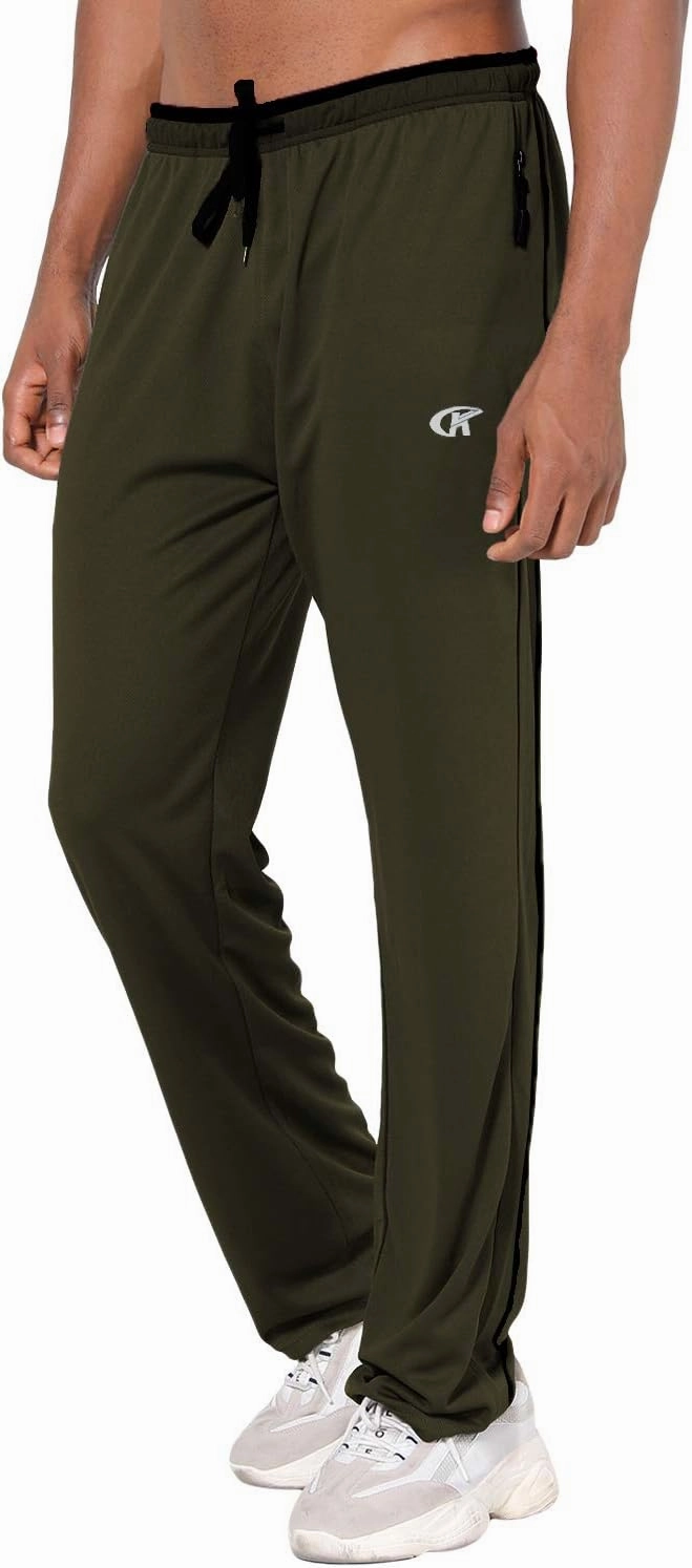 NEIKU Mens Lightweight Sweatpants with Pockets Open Bottom Mesh Athletic Pants for Running