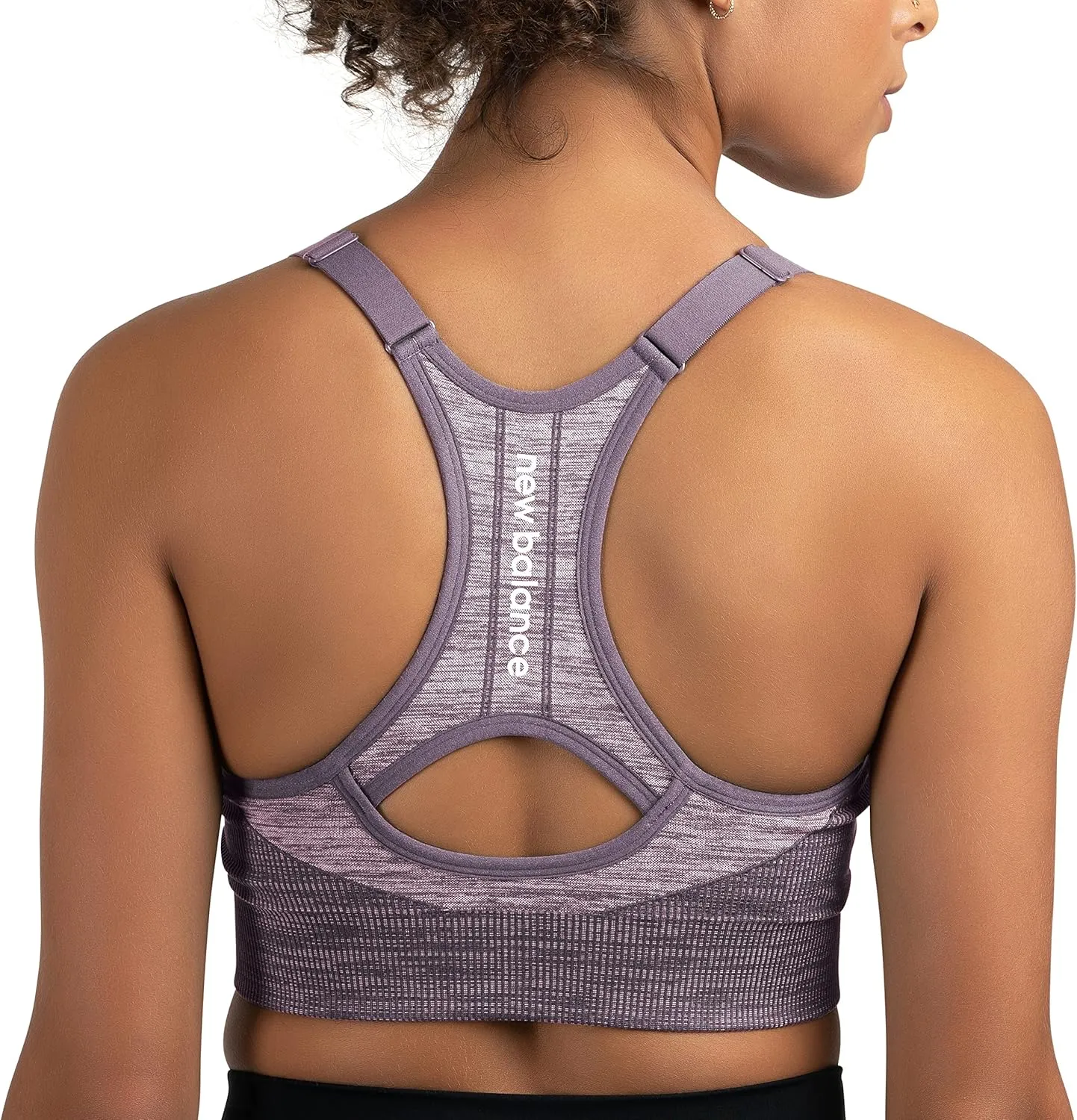 New Balance Women's Seamless Medium Padded Cami Sports Bra, Workout Yoga Top