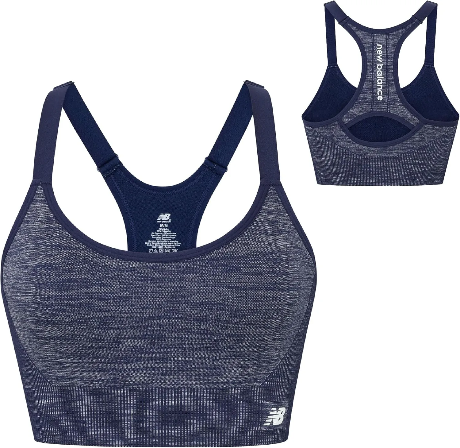 New Balance Women's Seamless Medium Padded Cami Sports Bra, Workout Yoga Top