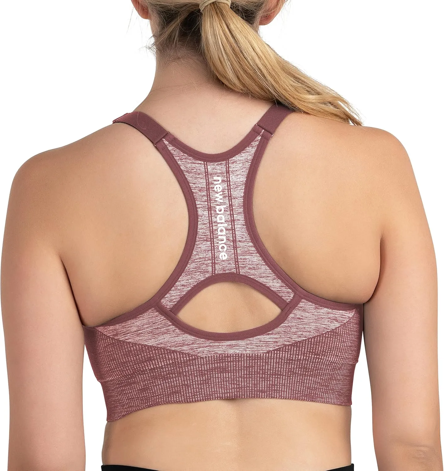 New Balance Women's Seamless Medium Padded Cami Sports Bra, Workout Yoga Top