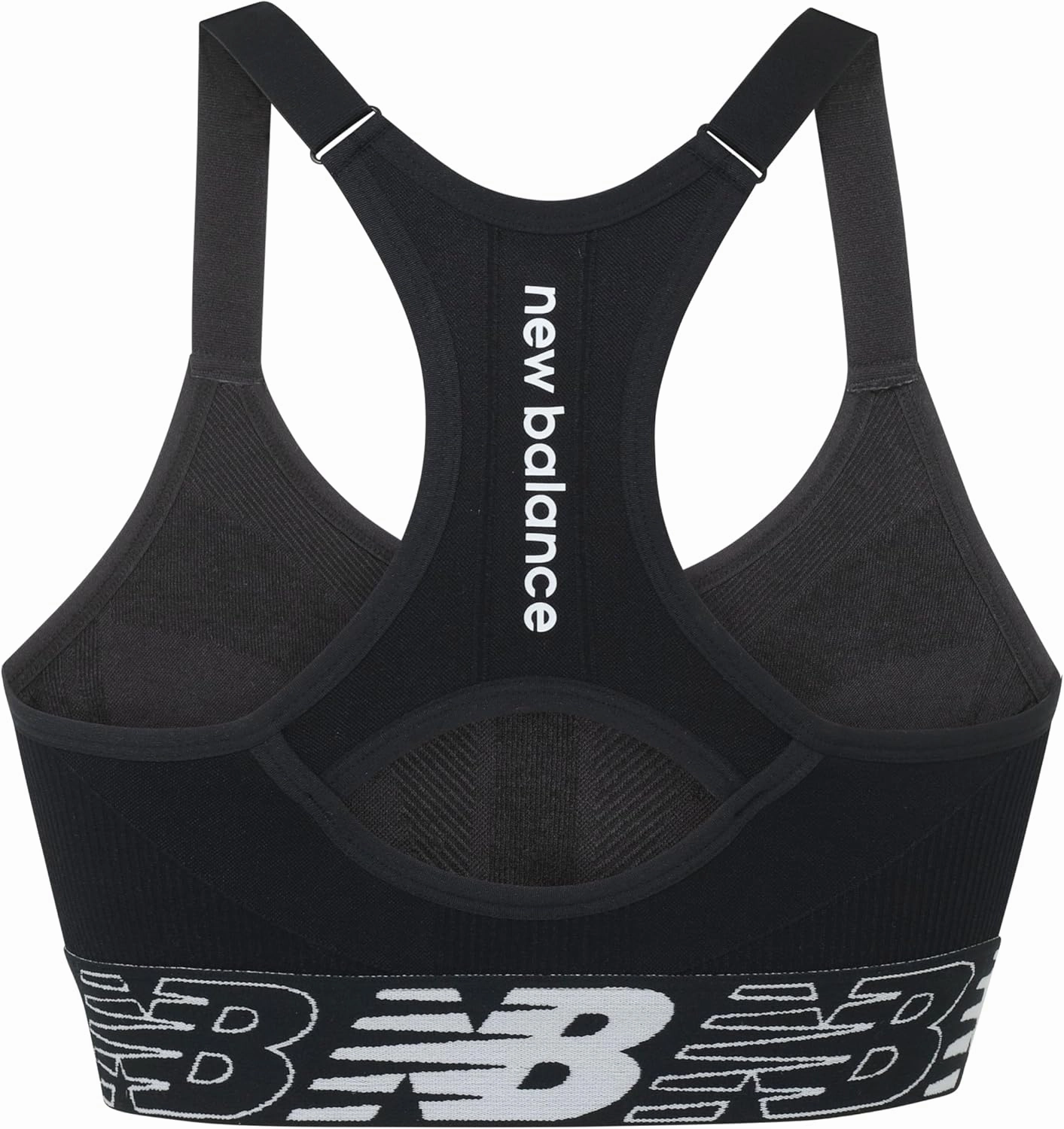 New Balance Women's Racerback Seamless Medium Support Sport Bra with Adjustable Straps and Removable Pads