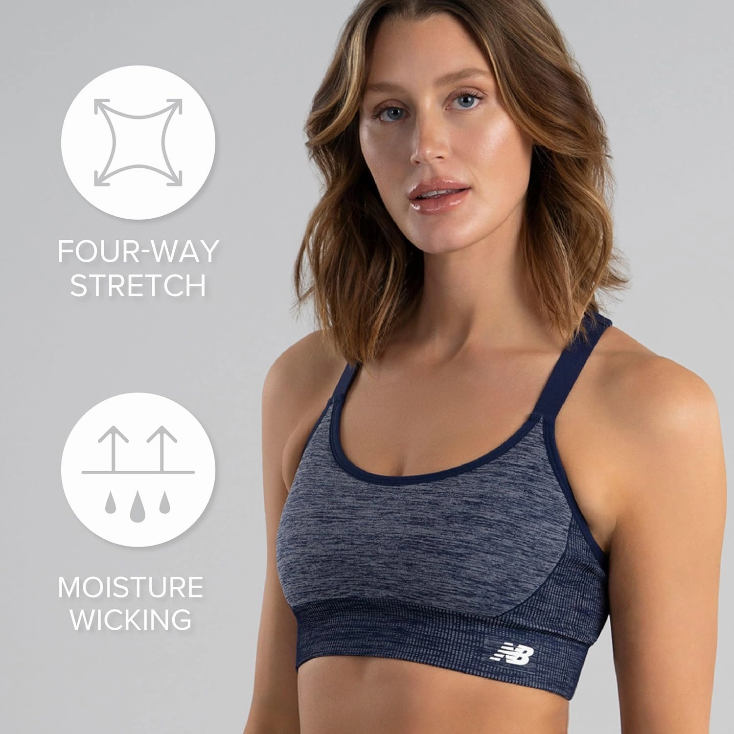 New Balance Women's Seamless Medium Padded Cami Sports Bra, Workout Yoga Top
