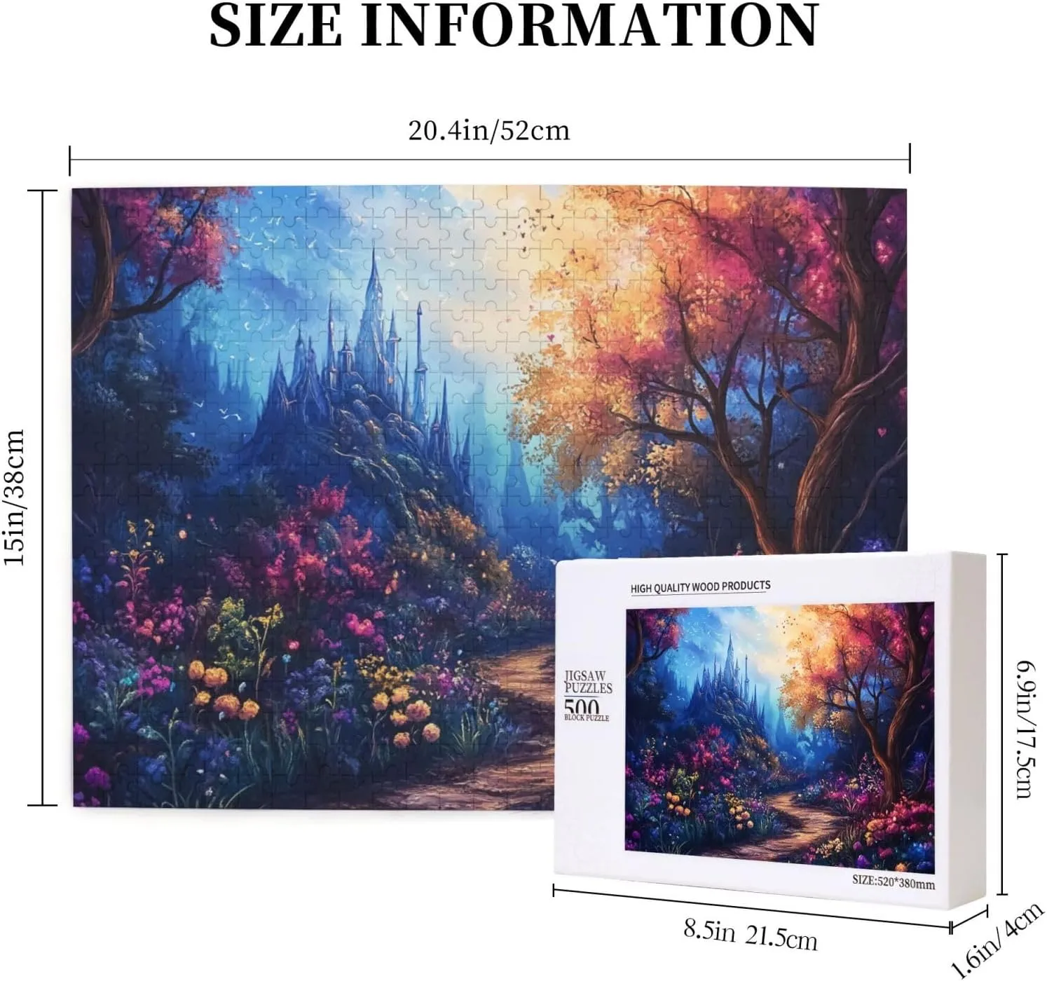 Nighttime Jungle Trail，500 Pcs Adult Wooden Jigsaw Puzzles,Let Your Imagination Run Wild，Entertainment Games That Exercise Hands-On Skills，Forget The Troubles of Life，Enjoy The Process