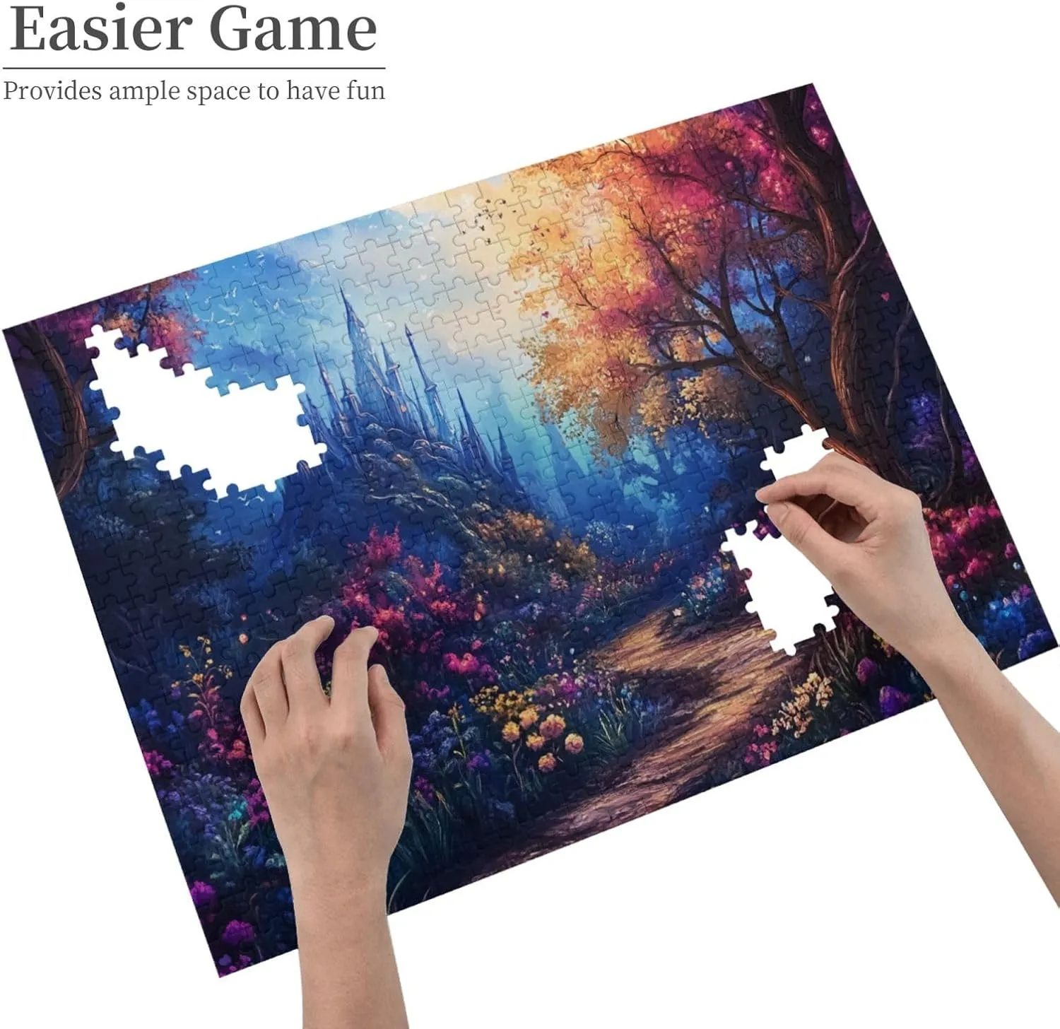 Nighttime Jungle Trail，500 Pcs Adult Wooden Jigsaw Puzzles,Let Your Imagination Run Wild，Entertainment Games That Exercise Hands-On Skills，Forget The Troubles of Life，Enjoy The Process