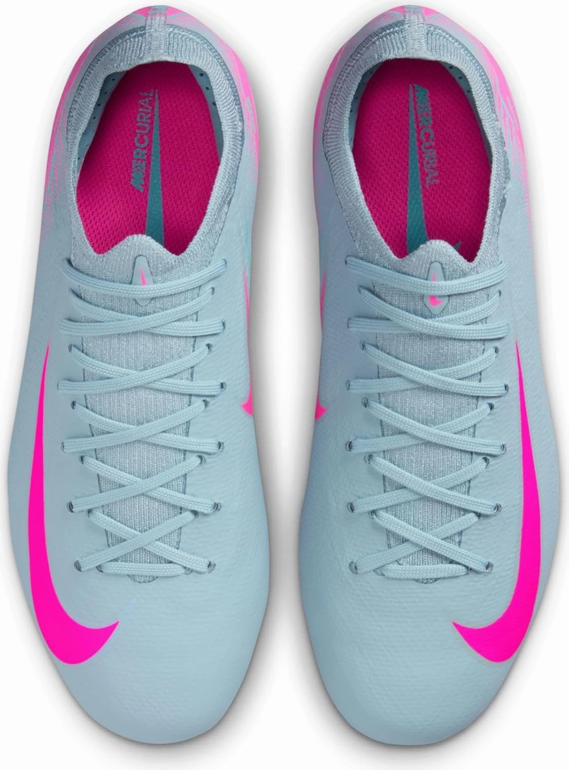 Nike Jr. Mercurial Vapor 16 Pro Little/Big Kids' FG Low-Top Soccer Cleats (HF5448-301, Ocean Cube/Pink Blast)