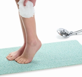 Non Slip Bathtub Mat Shower Mat for Tub - Loofah Bath Mats for Bathroom - 31x16 Bathtub Floor Mat - Textured Anti Slip Bath Mat Without Suction Cups - Secure Mat for Wet Areas (31x16 Aqua Green)