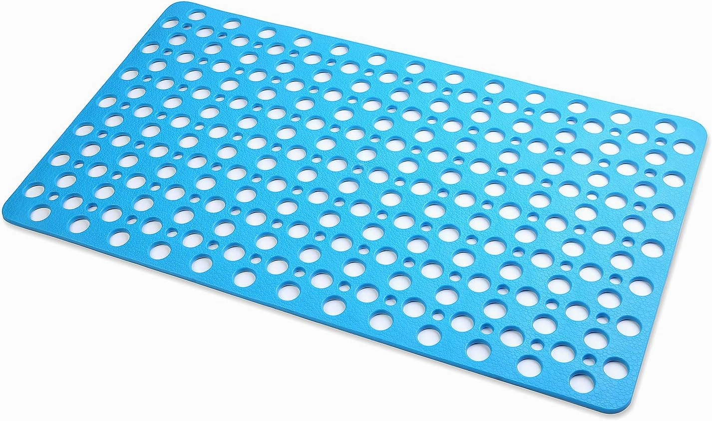 Nonslip Bathtub Mat Extra Soft TPE Bath Mat for Kids, Machine Washable Bathroom Shower Mat, Smooth/Non-Textured Tubs Only, 30L x 17W Inch (Lake Blue)