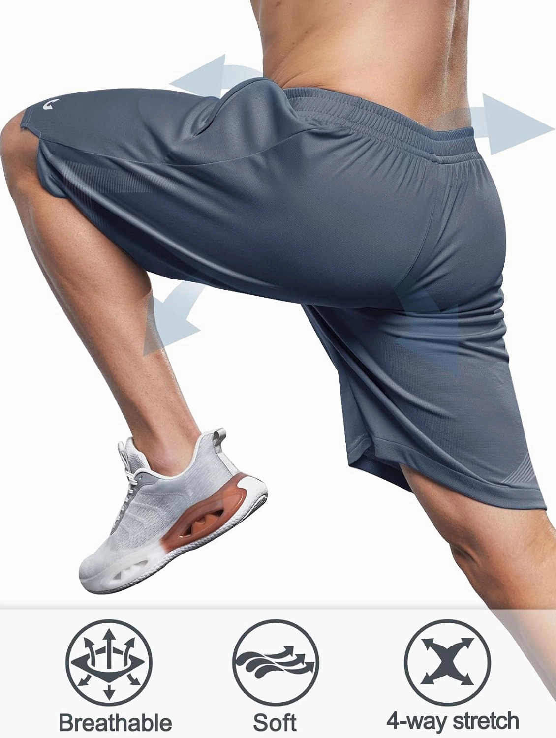NORTHYARD Men's 10" Athletic Basketball Shorts with Zipper Pockets Quick Dry Lightweight Running Workout Gym Tennis Shorts