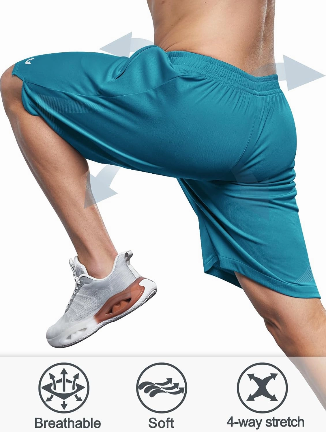 NORTHYARD Men's 10" Athletic Basketball Shorts with Zipper Pockets Quick Dry Lightweight Running Workout Gym Tennis Shorts