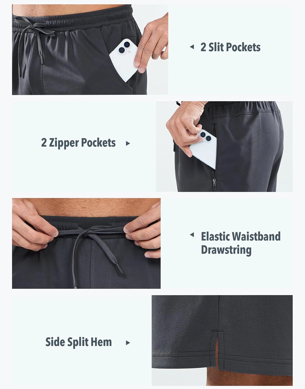 NORTHYARD Men's Athletic Workout Shorts 7'' Running Gym Short Tennis Basketball Quick Dry Lightweight with Zipper Pockets