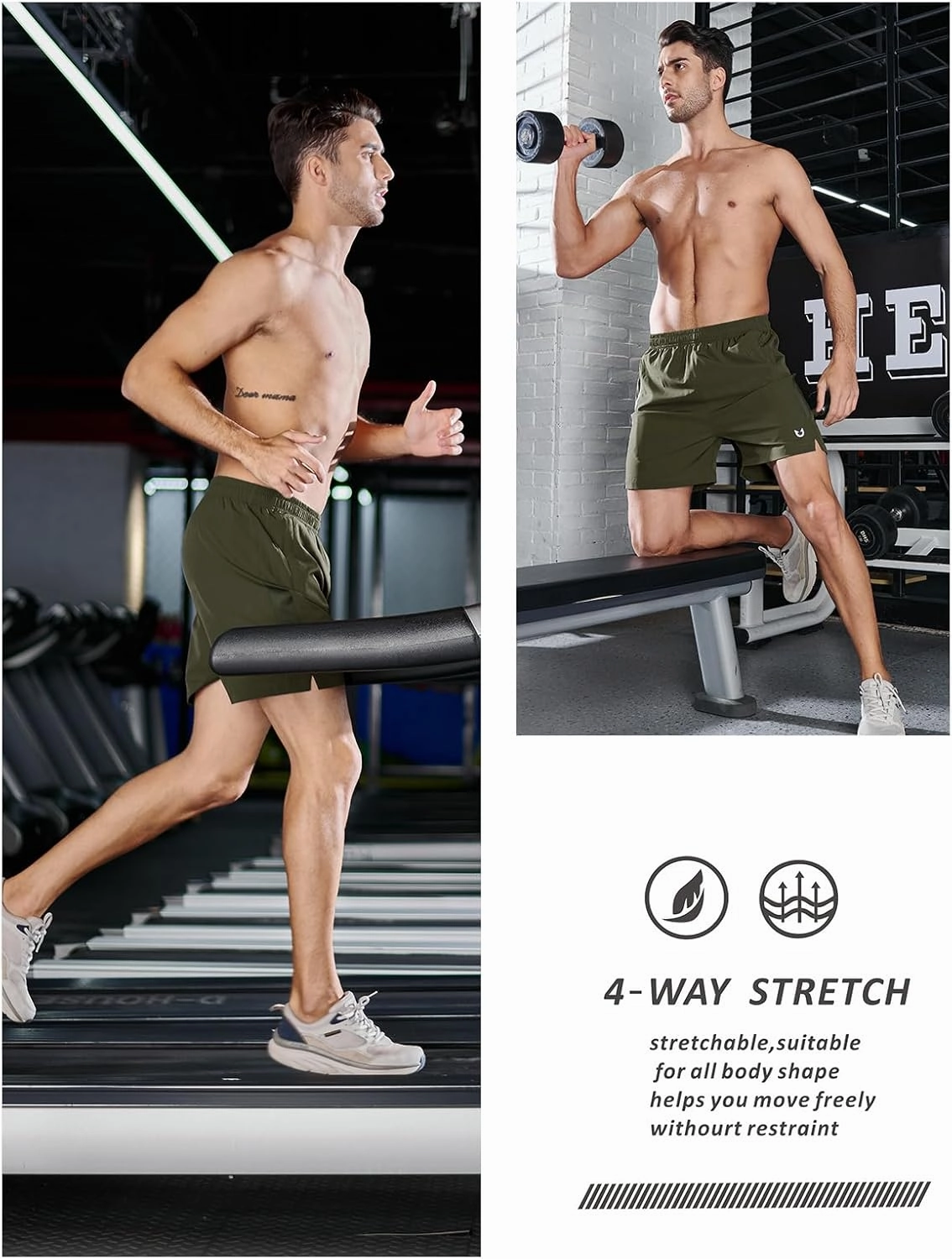 NORTHYARD Men's Running Athletic Shorts 5'' Workout Gym Tennis Short Quick Dry Lightweight Active Sports Basketball