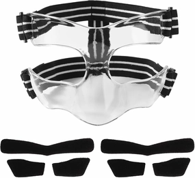 Nose Guard for Broken Nose, 5.9x3.74in White & Black Adjustable Face Shield with Pads Face Guard Sports Training Face Mask Nose Protector for Basketball Soccer Baseball