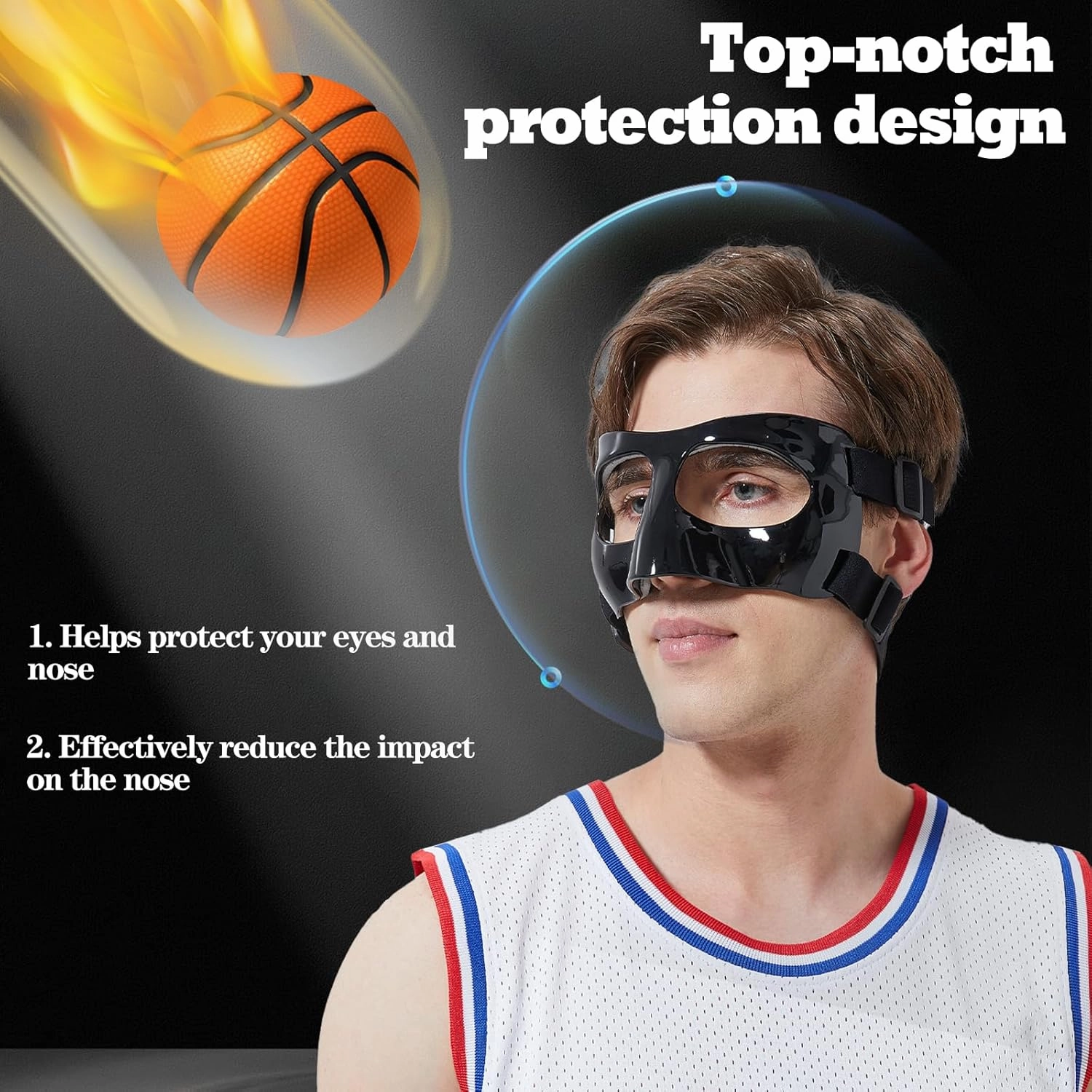 Nose Guard for Broken Nose Adjustable Basketball Baseball Softball Face Guards Face Shield Masks for Adults and Teenagers Sports Training Nose Guard Protects Nose and Face from Injury