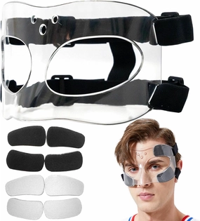 Nose Guard for Broken Nose Baseball Softball Basketball Face Mask Adjustable Face Shield Masks with Padding Nose Guard Protects Nose and Eye from Injury for Men and Women