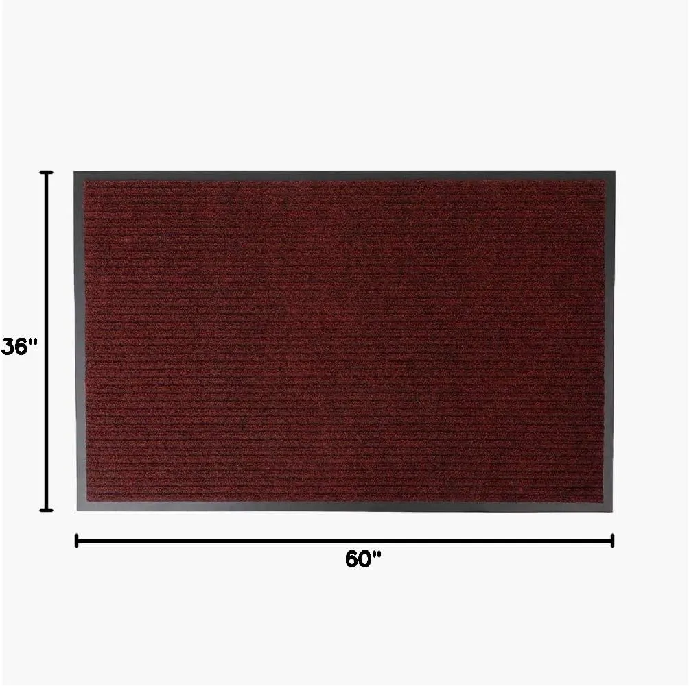 Notrax 109 Brush Step Carpeted Indoor/Outdoor Entrance Mat for Home or Office, 3' X 5', Absorbent Slip Resistant Heavy Duty Entry Mat, Red/Black, 109S0035RB