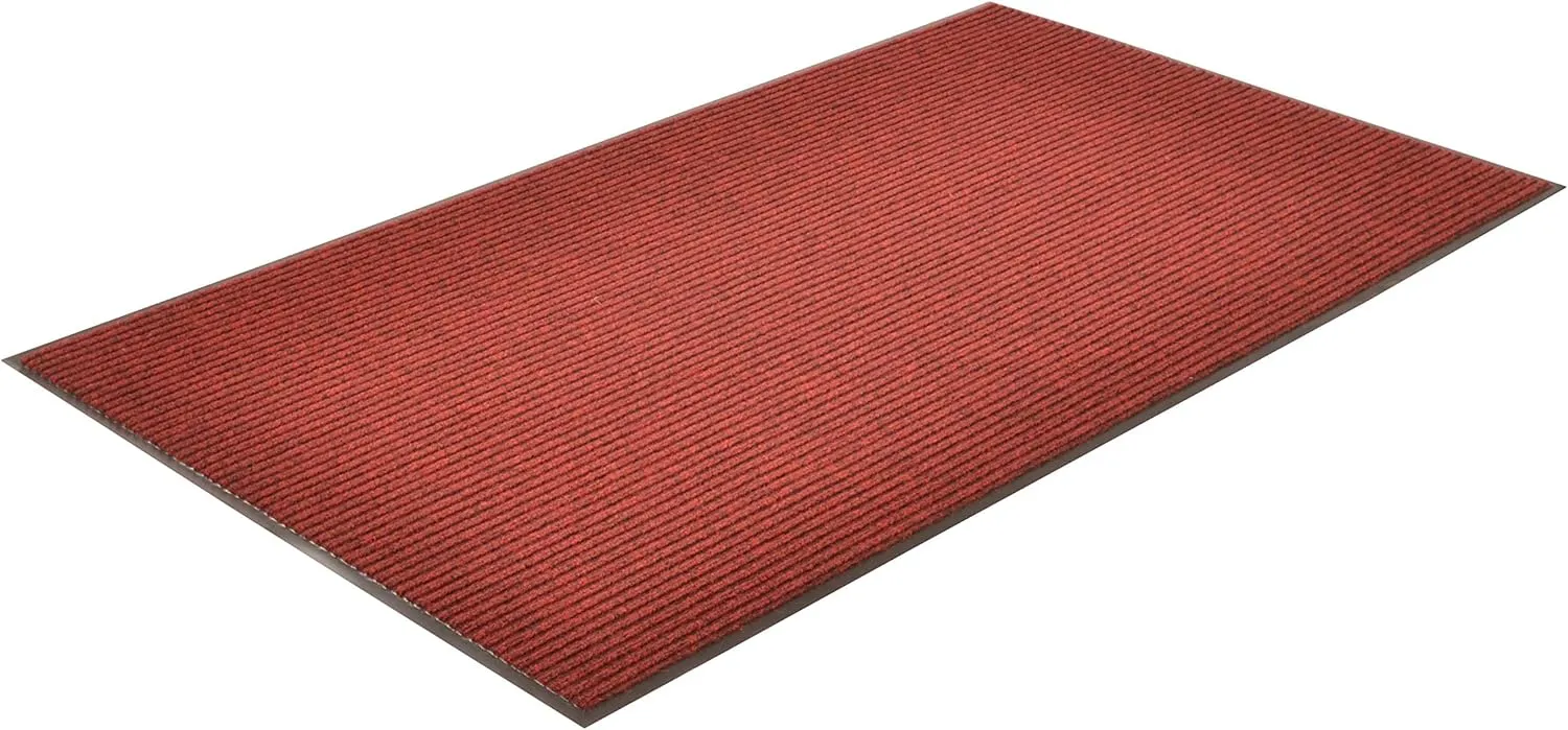 Notrax 109 Brush Step Carpeted Indoor/Outdoor Entrance Mat for Home or Office, 3' X 5', Absorbent Slip Resistant Heavy Duty Entry Mat, Red/Black, 109S0035RB