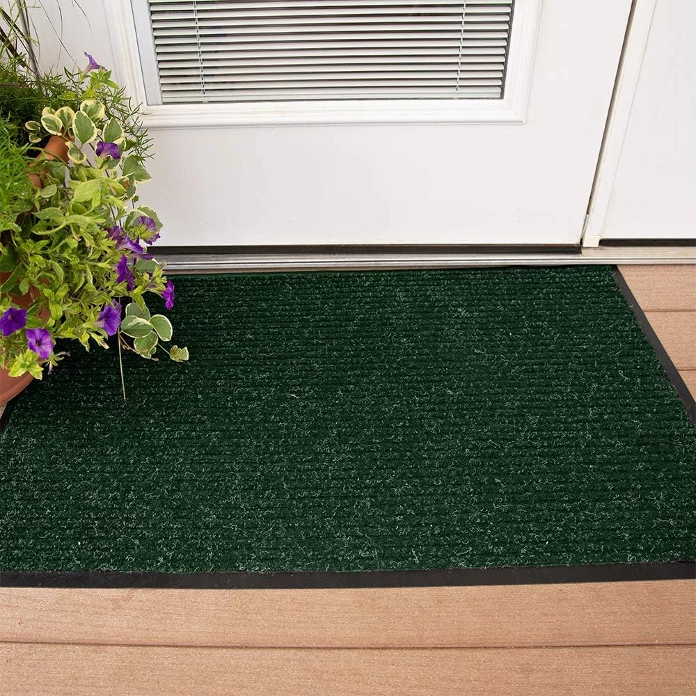 Notrax 109 Brush Step Carpeted Indoor/Outdoor Entrance Mat for Home or Office, 2' X 3', Absorbent Slip Resistant Heavy Duty Entry Mat, Hunter Green, 109S0023GN