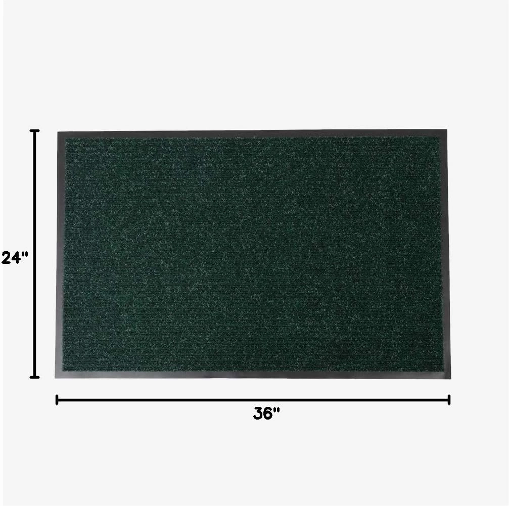 Notrax 109 Brush Step Carpeted Indoor/Outdoor Entrance Mat for Home or Office, 2' X 3', Absorbent Slip Resistant Heavy Duty Entry Mat, Hunter Green, 109S0023GN