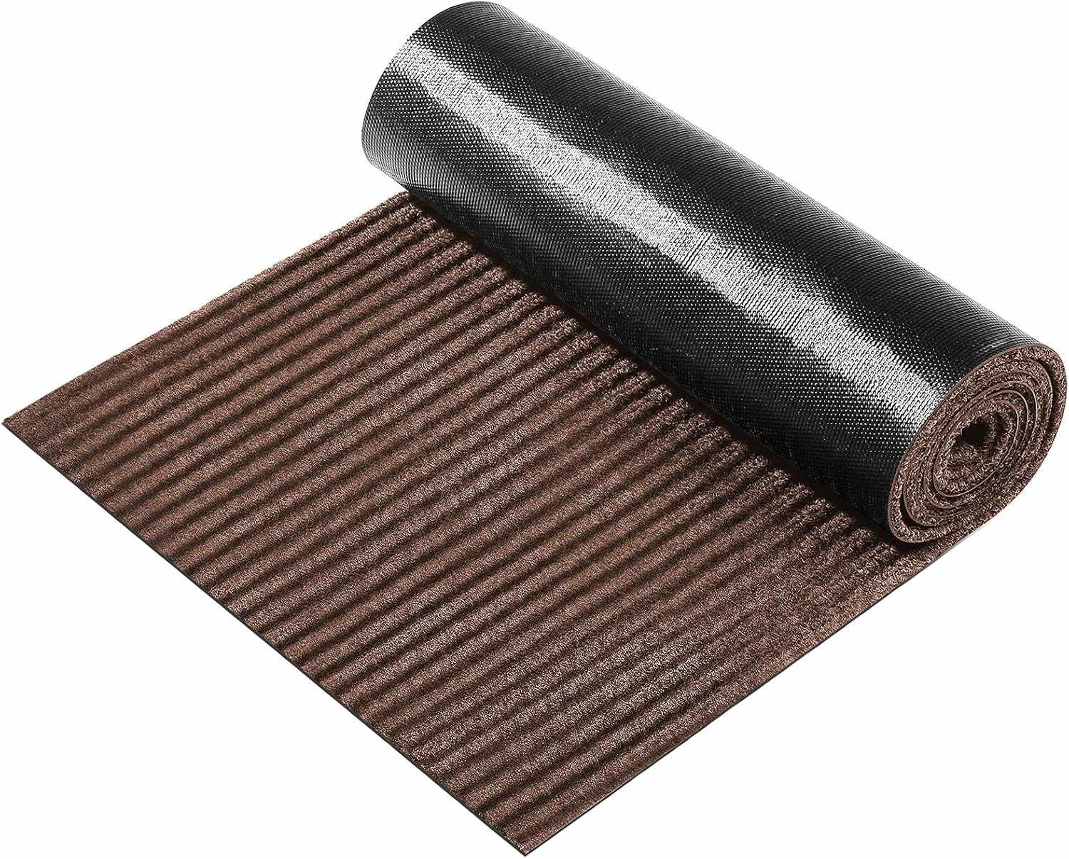 Nuanchu Large Semi Finished Outdoor Mat 16 x 79 Inch Narrow Door Mat Non Slip Boot Rugs Waterproof Carpet Roll for Bathroom Entryway Indoor Outdoor(Coffee,1 Roll)