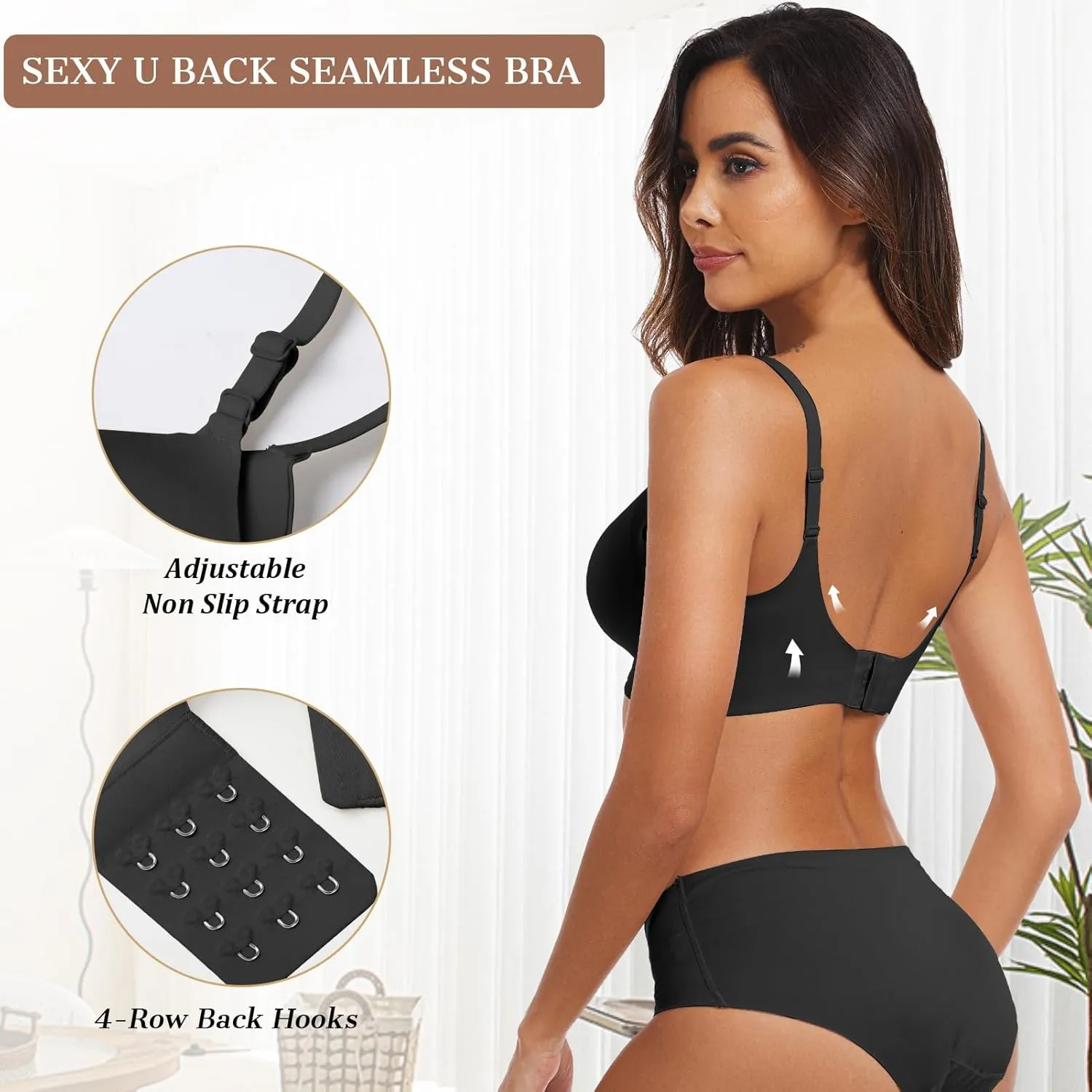 OEAK Womens Wireless Bras Comfortable Push Up Bra No Underwire Bra Full Support Lift Bralette Everyday Seamless Tshirt Bras