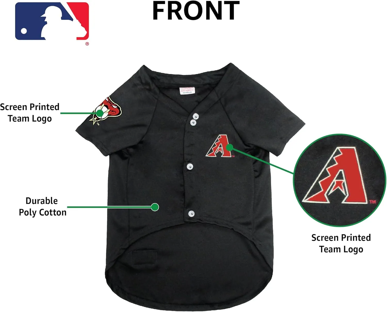 Official MLB Arizona Diamondbacks Pet Jersey for Dogs & Cats, Size XX-Large - Stylish Baseball Jersey for Your Furry Fan- Show Off Team Spirit with The Perfect Fan Apparel Gear for Pet, Dog & Cat