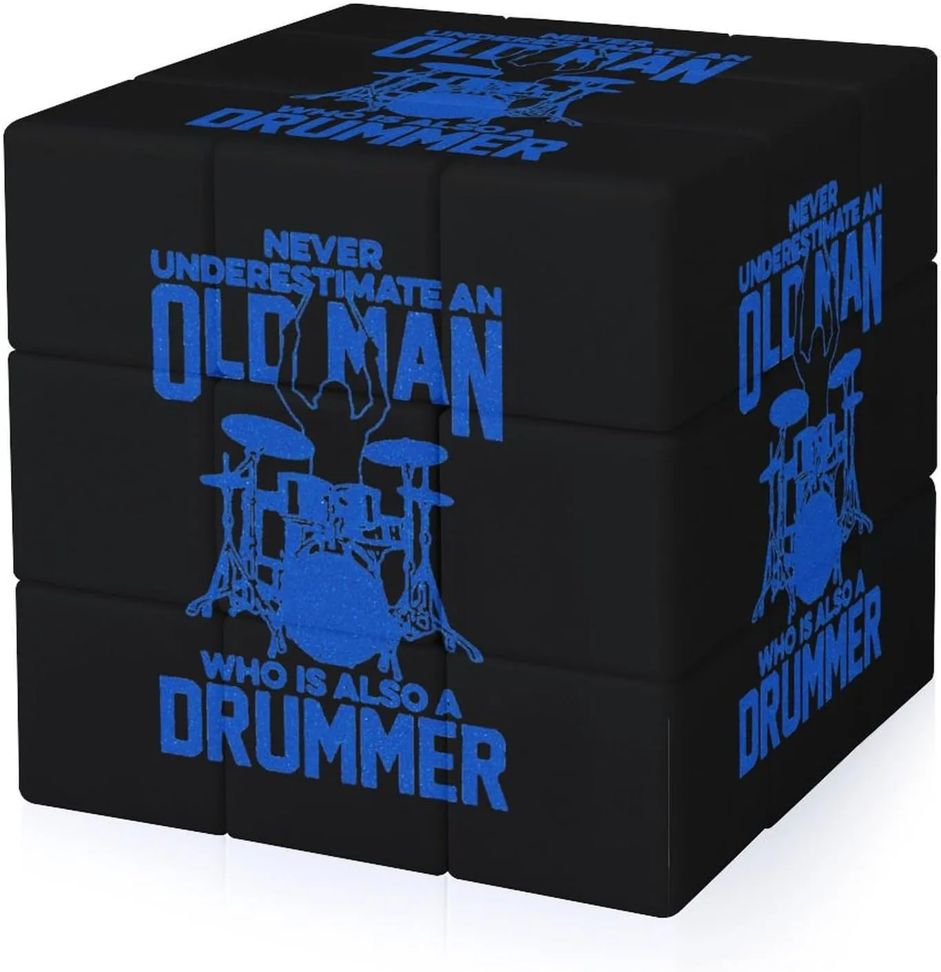 Old Man Drummer Funny 3x3x3 Cube Smooth Lightweight Puzzle for Adult Graphic Printing Travel