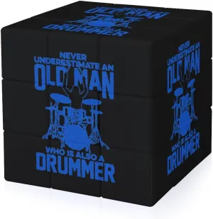 Old Man Drummer Funny 3x3x3 Cube Smooth Lightweight Puzzle for Adult Graphic Printing Travel