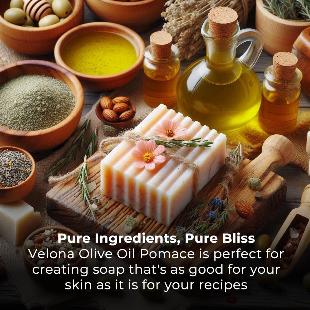Olive Pomace Oil by Velona - 16 Fl Oz | 100% Pure and Natural Carrier Oil | Refined | Skin, Hair, Body & Face Moisturizing | Use Today - Enjoy Results.