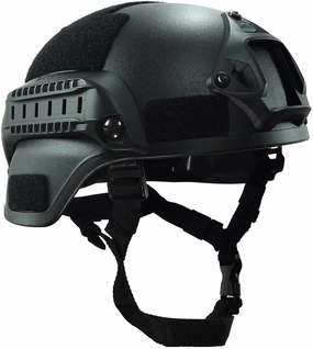 OneTigris Helmet MICH 2000, 3mm ABS Plastic Adjustable ACH Tactical Helmet with Ear Protection, Front NVG Mount and Side Rail
