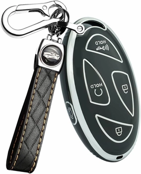 ontto Car Key Case Fit for Hyundai Grandeur GN7 2024 Key Fob Soft TPU Key Fob Holder Fit for Hyundai Ioniq 6 Kona 2024,Full Coverage Key Bag Fit for Hyundai Elantra 2023 2024,Black