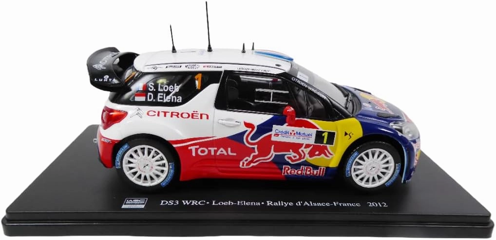 OPO 10 - Miniature car reproduced at 1/24 Scale Compatible for DS3 WRC LOEB Elena - Rallye d'Alsace 2012 - RVQ12