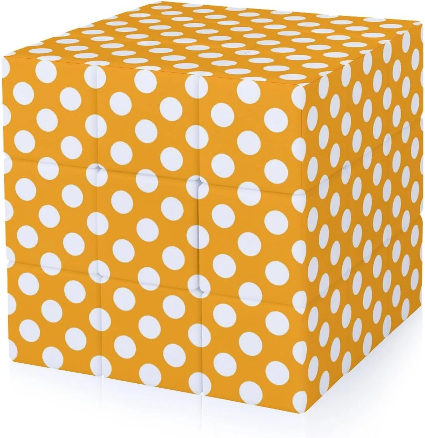 Orange Polka Dot Funny 3x3x3 Cube Smooth Lightweight Puzzle for Adult Graphic Printing Travel