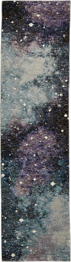 Oriental Weavers Evolution Area Rug - 0958A - 2'3" x 8' - in Midnight/Purple - Modern Industrial Style, Stain Resistant, Family and Pet Friendly, Entryway, Hallway Runner Rug