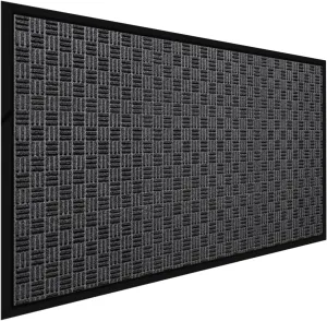 Outdoor Large Door Mat for Front Door 36 x 59 inch Jumbo Heavy Duty Welcome Mat Debris Mud Trapper Outside Rubber Floor Mat Entrance Rug Extra Thick Entryway Frontgate Waterproof Gray