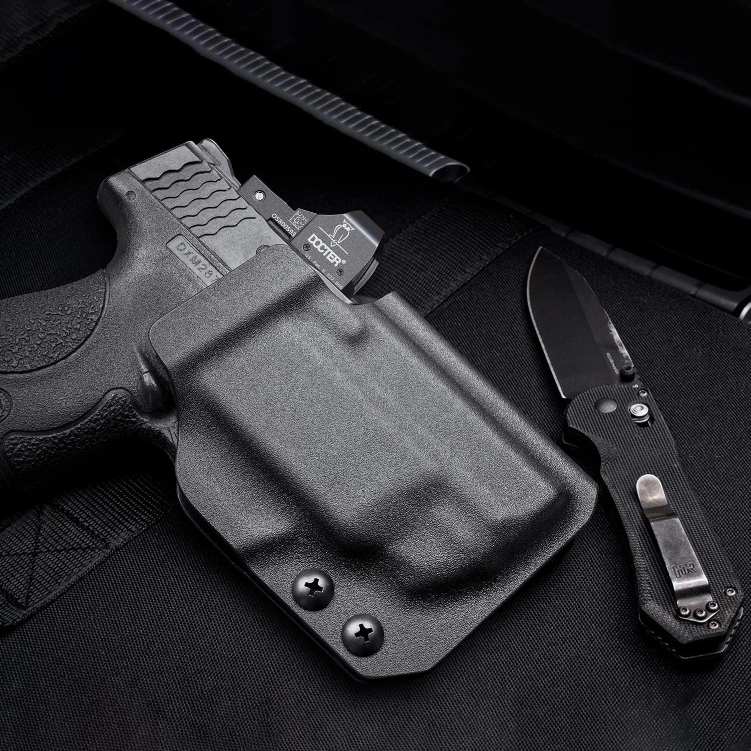 OWB Kydex Holster Fits Glock 43/43X, S&W SD9 VE/SD40 VE, M&P 9MM/.40 M2.0 & Shield with Laser, Springfield Hellcat, Taurus G3C/G2C/PT111/PT140, SCCY CPX-1/CPX-2, 1911 - Red Dot Compatible