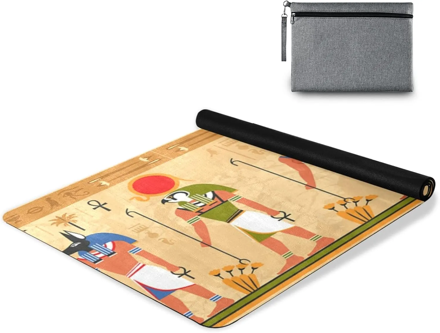 Oyihfvs 1mm Thick Non Slip Rubber Yoga Mat, Fitness Safe Exercise Mat with Bag, Durable Folding Workout Mat for Pilates and Floor Exercises