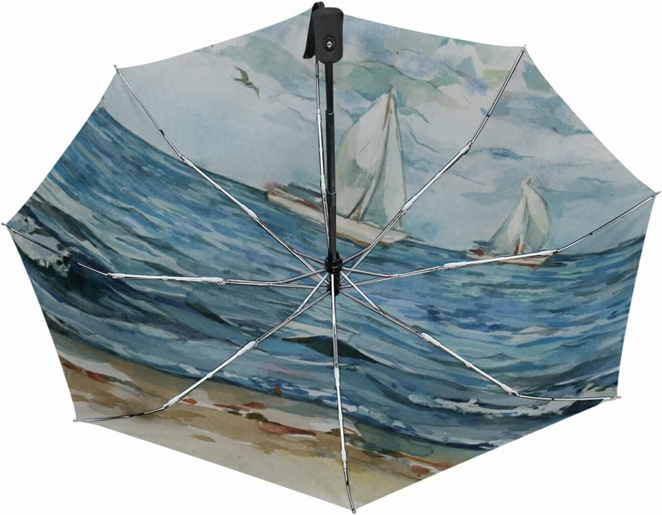 Oyihfvs Automatic Windproof Waterproof Umbrella, Folding Umbrella Reinforced Portable Automatic Compact Anti-UV Sun rain Auto Open/Close