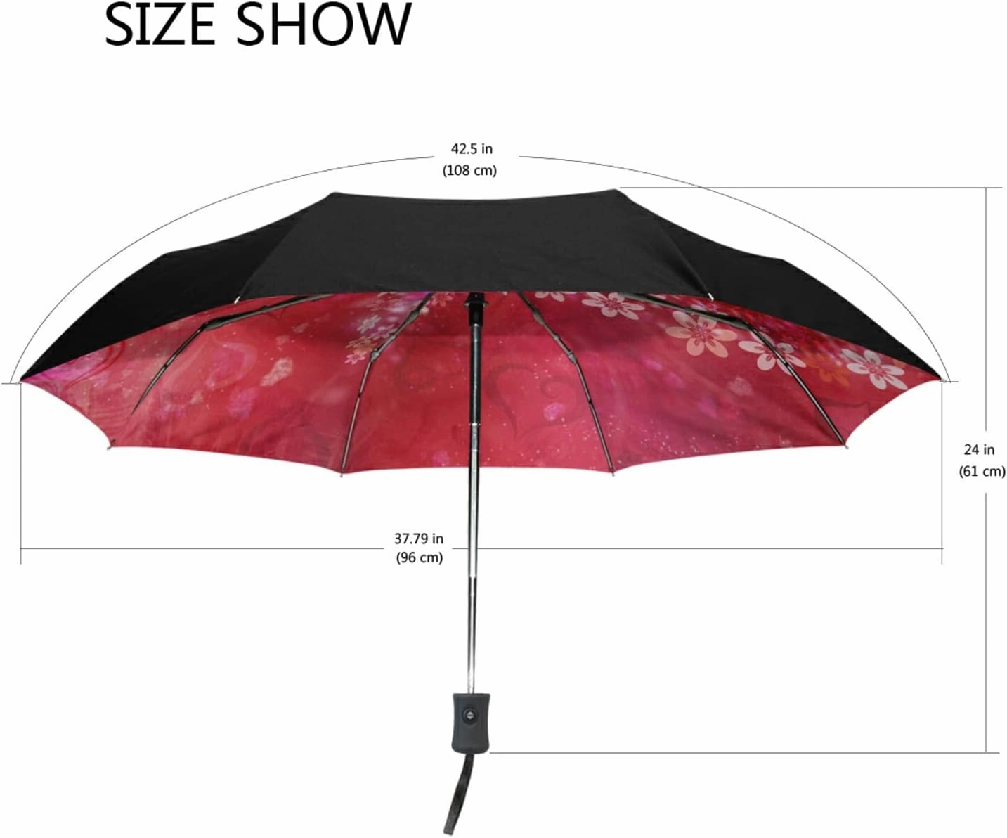 Oyihfvs Automatic Windproof Waterproof Umbrella, Folding Umbrella Reinforced Portable Automatic Compact Anti-UV Sun rain Auto Open/Close
