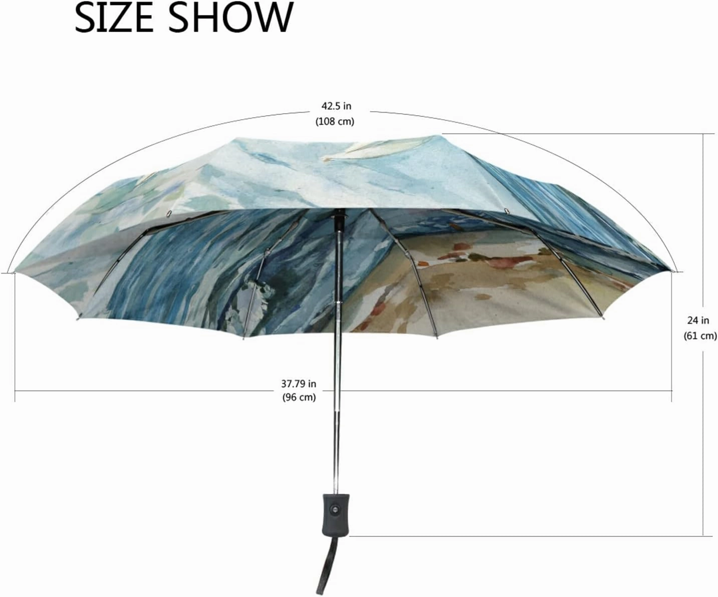 Oyihfvs Automatic Windproof Waterproof Umbrella, Folding Umbrella Reinforced Portable Automatic Compact Anti-UV Sun rain Auto Open/Close