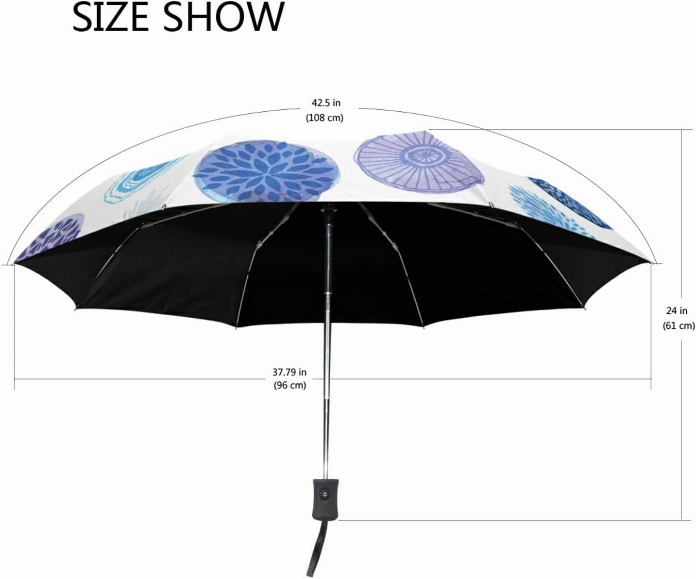 Oyihfvs Automatic Windproof Waterproof Umbrella, Folding Umbrella Reinforced Portable Compact Anti-UV Sun rain Auto Open/Close