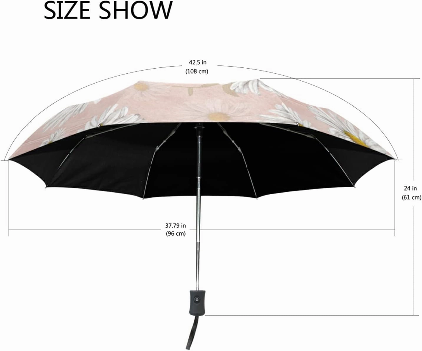 Oyihfvs Automatic Windproof Waterproof Umbrella, Folding Umbrella Reinforced Portable Compact Anti-UV Sun rain Auto Open/Close