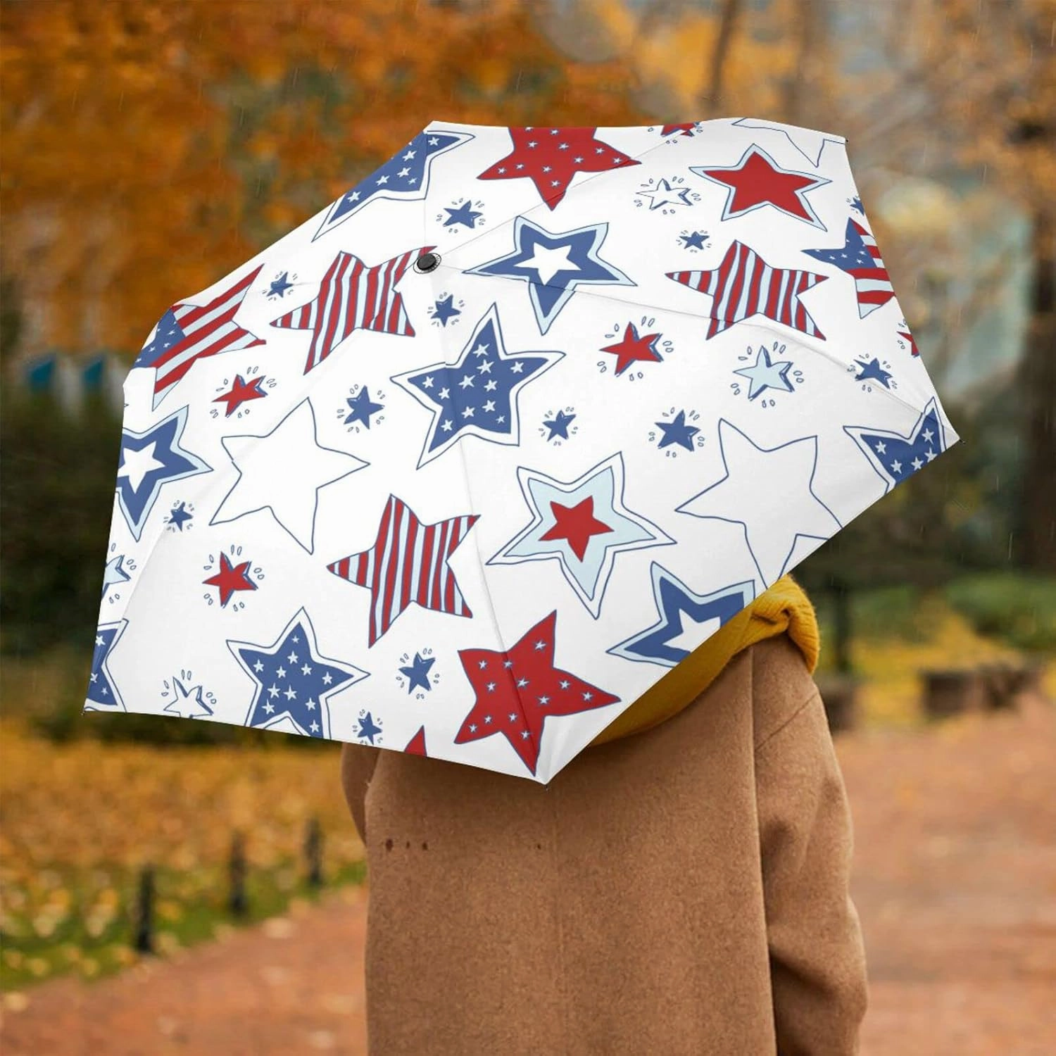 Oyihfvs Automatic Windproof Waterproof Umbrella, Folding Umbrella Reinforced Portable Compact UV Protection Sun rain Auto Open/Close