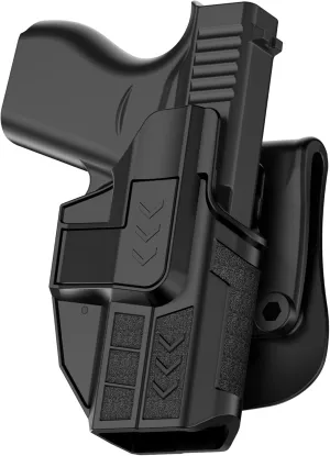 Paddle Holster for Glock 48/48 MOS, Adjustable Rentetion Holster for Glock 43x Mos / 43 x / 43, Optic Carry OWB Outside Waistband Gun Holsters with Quick Release Button, Right-Handed Pistol Holsters