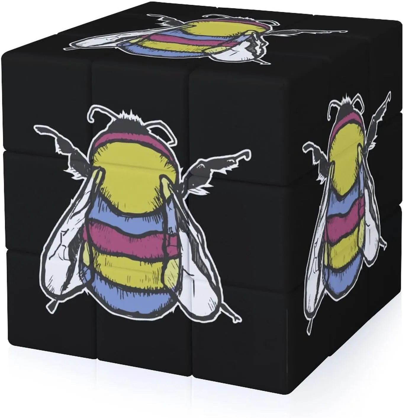 Pansexual Bee Funny 3x3x3 Cube Smooth Lightweight Puzzle for Adult Graphic Printing Travel