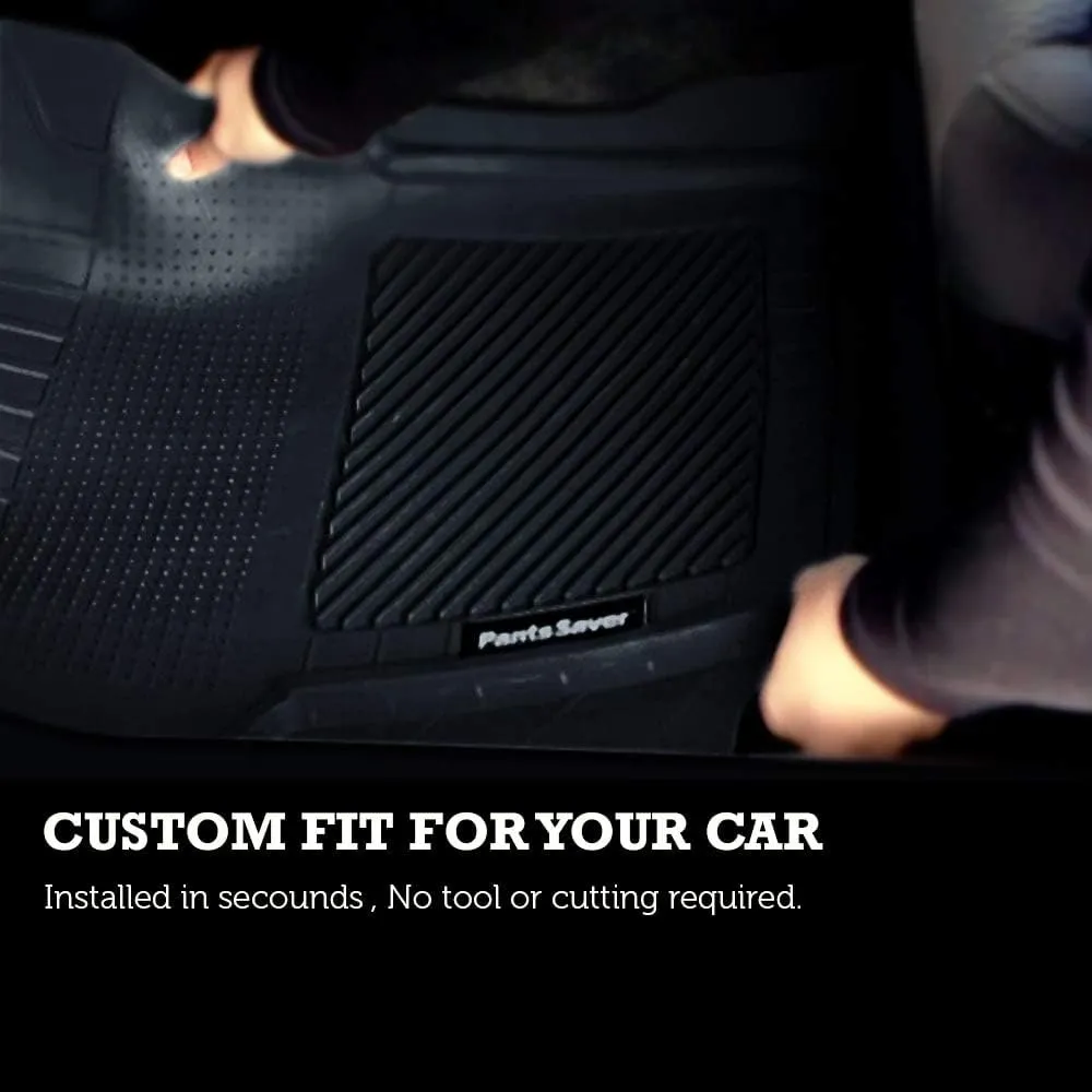 PantsSaver Custom Fit Floor Mats for Hyundai Kona 2019 All Weather Protection-4 Piece Set-High Raised Border Protection Great for Catching SpillsBlack